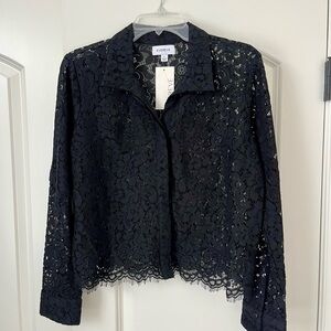 NWT Evereve Black Lace Top